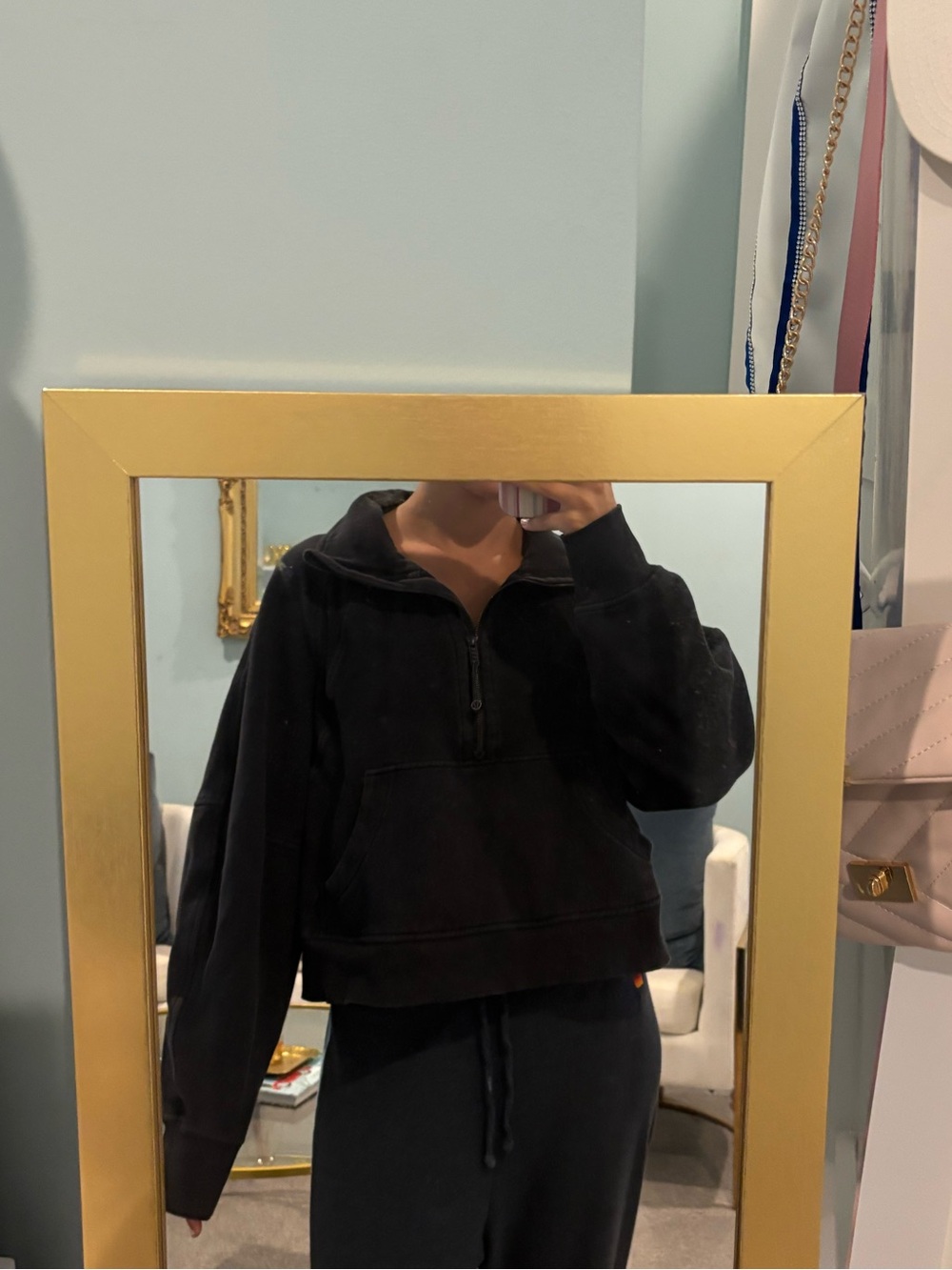 lululemon athletica Black Bomber Half-Zip Pullover